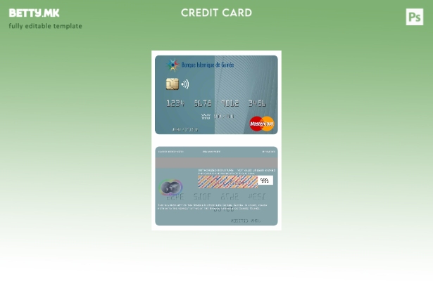 модерен стил на Guinea Banque Islmaique de Guinée шаблон за мастер картички